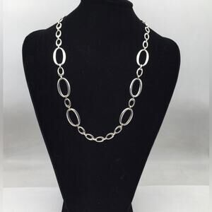 Vintage Crown Trifari Necklace  silver adjustable necklace, modernist, 70s boho